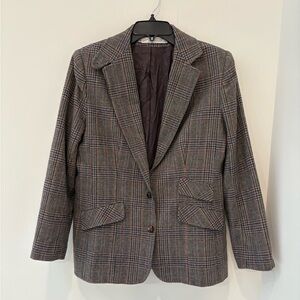 Women's VINTAGE Plaid Blazer Jacket